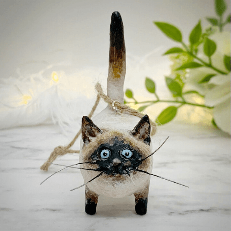 Maliben | Unique Handmade Cat Christmas Ornament - Purrfect Holiday Hangers