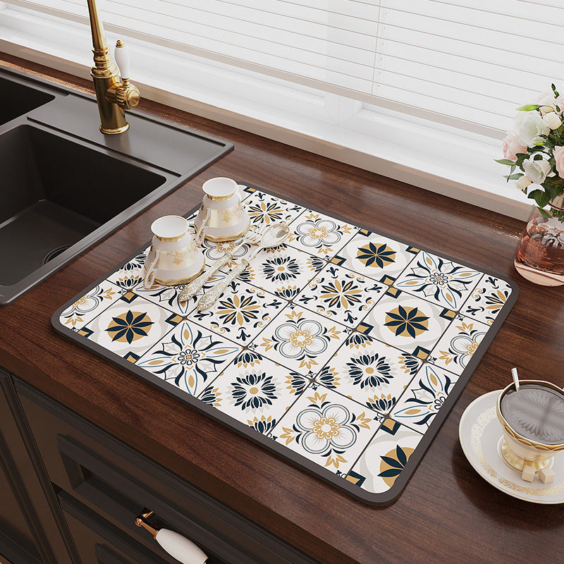 Maliben | Retro Quick-Drying Water-Repelling Mat For Kitchen-Bar-Countertops