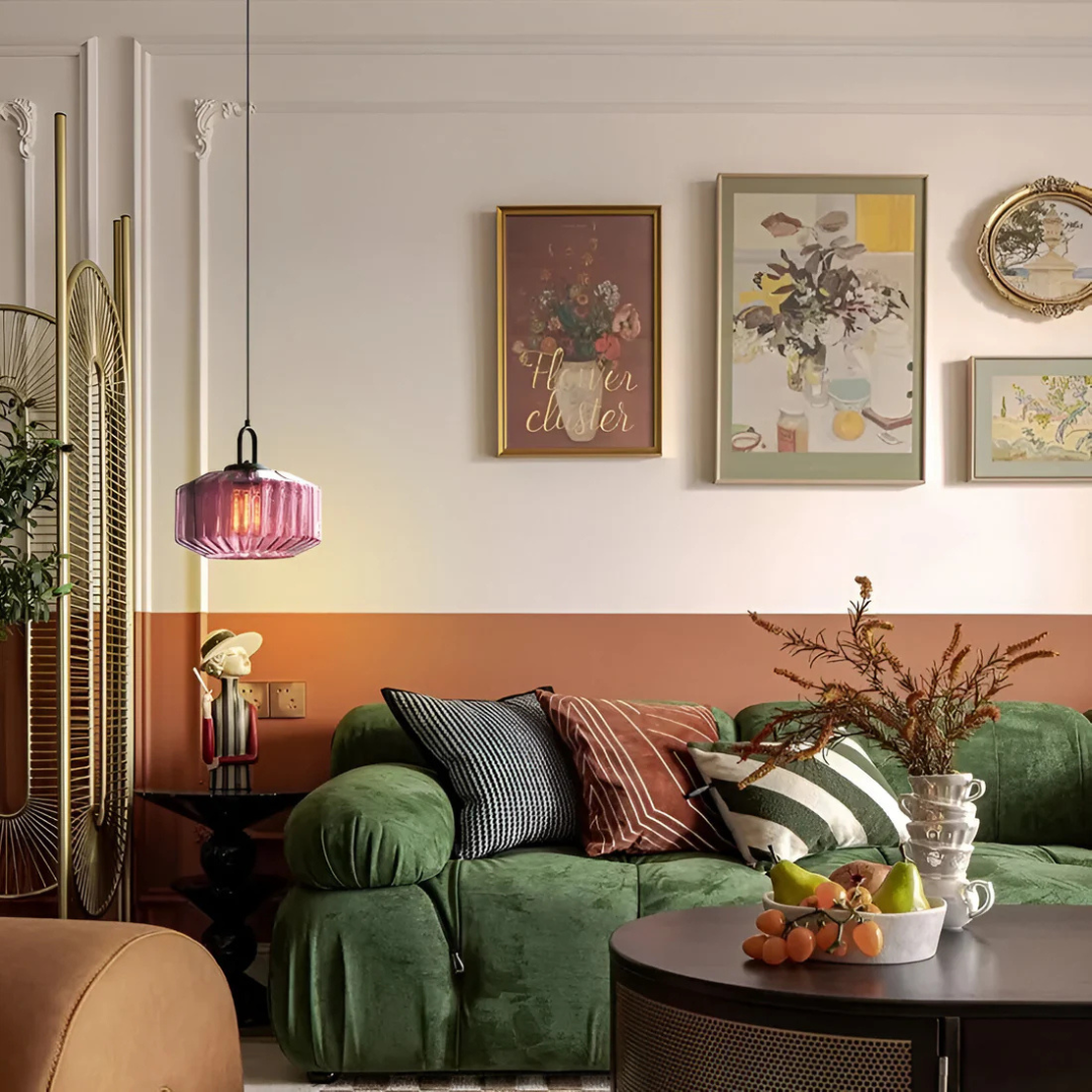 Maliben | Retro Colored Glass Pendant Lamp