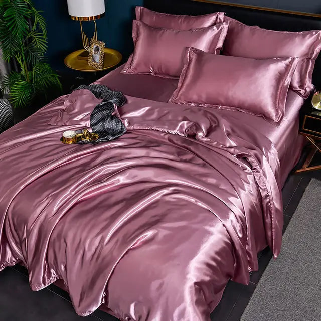 Maliben | Luxury Solid Satin Duvet Cover - Silkserenity