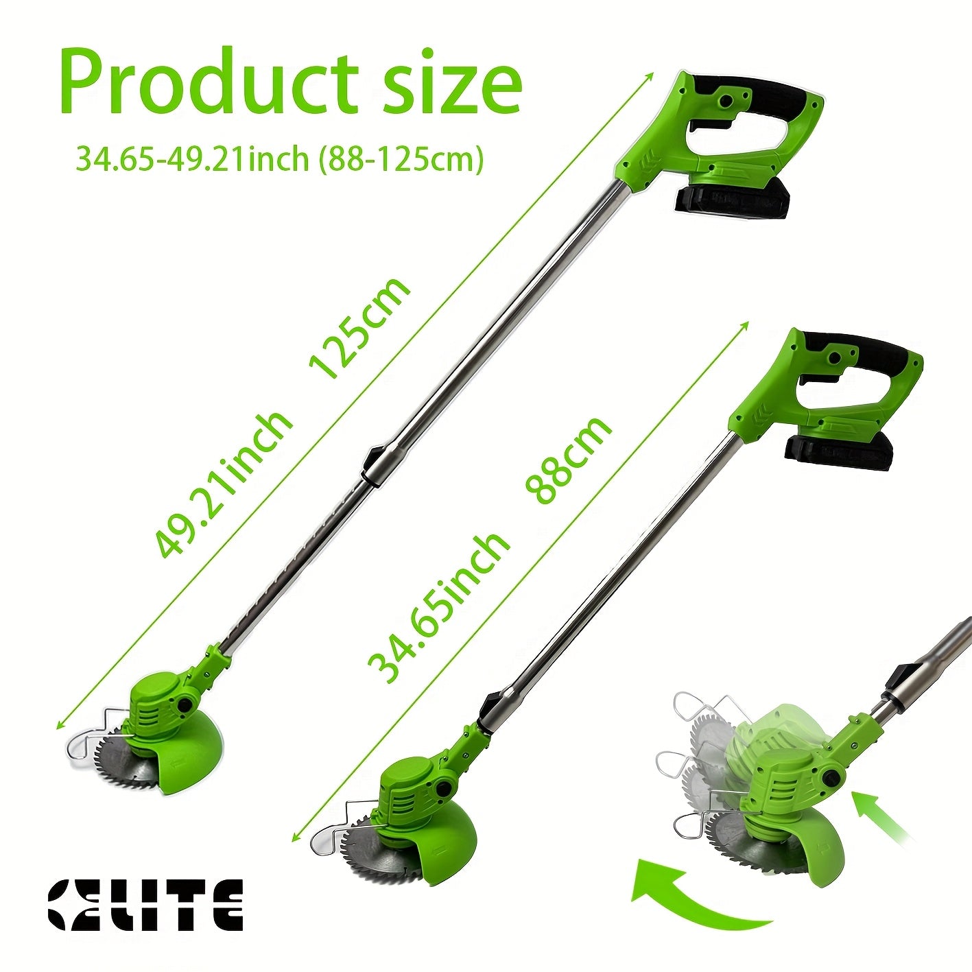 Maliben | Battery Lawn Trimmer Grünkraft | Cordless & Adjustable | Multiple Blade Attachments | Lightweight & Portable
