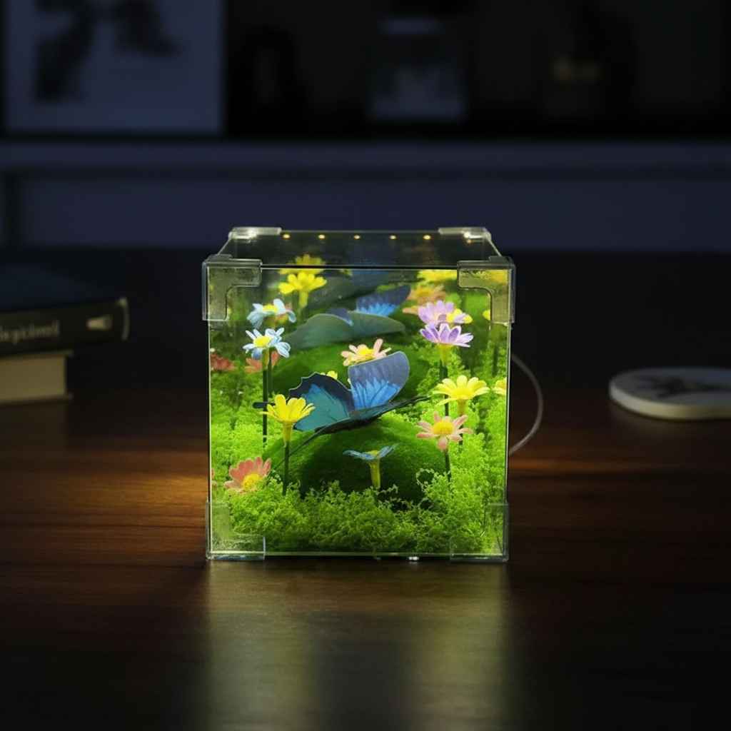 Maliben | Led Butterfly Garden Cube Night Light Decor