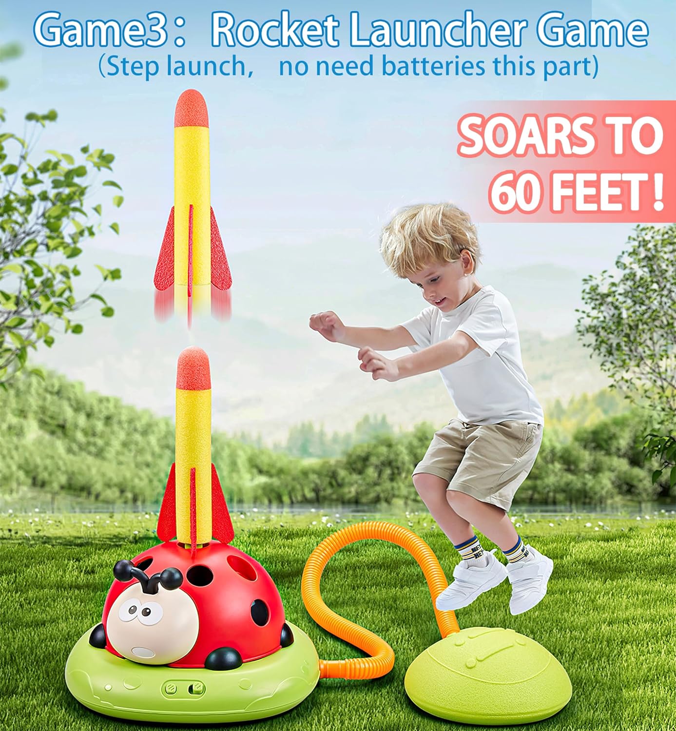 Maliben | 3-In-1 Ring Toss And Rocket Games - Exploration Of Adventure