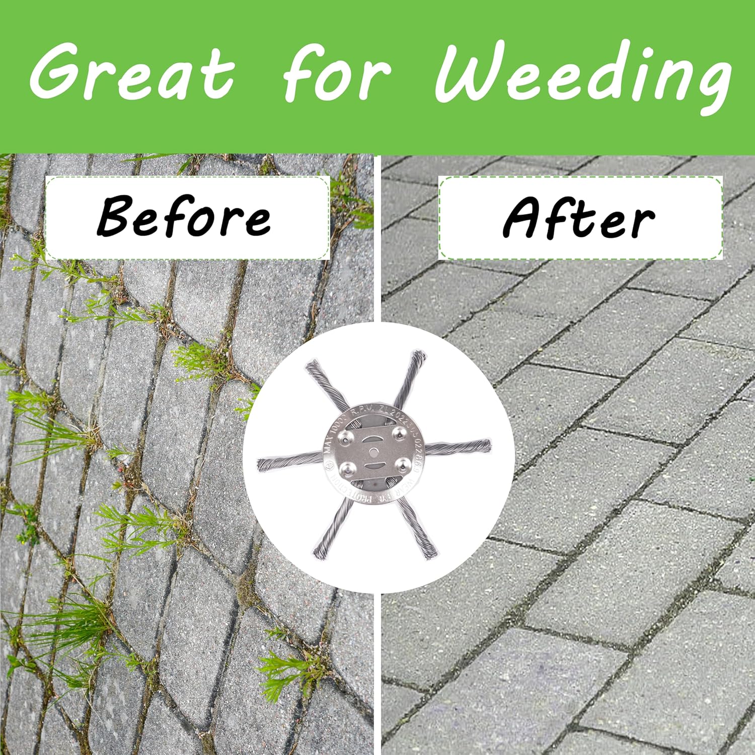 Maliben | 6" Twisted Wire Weed Brush – Steel TriMmer Head For 5 mm Shaft Electric Grass Cutters