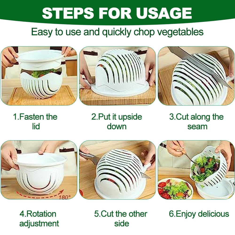 Maliben | Veggieslice Pro — Make Salad Making Safe, Quick, And Effortless Child's Play! (2 Pieces)