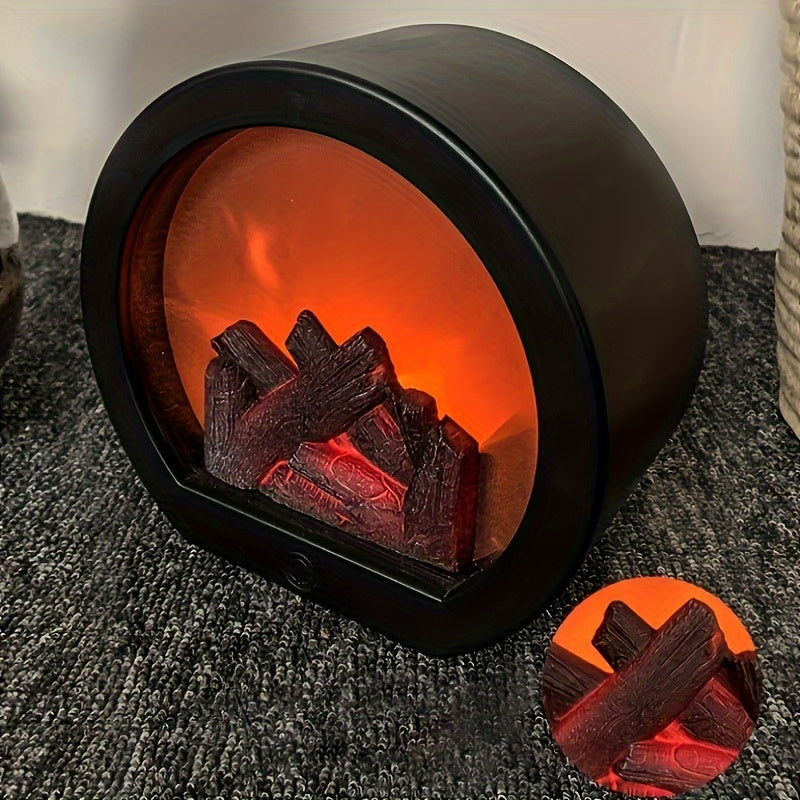 Maliben | Cozy Rectangular Fireplace Lantern Stove Lamp - Realistic Simulation Flame Lights
