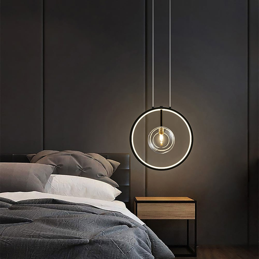 Maliben | Minimalist Glass Ball Pendant Light Black