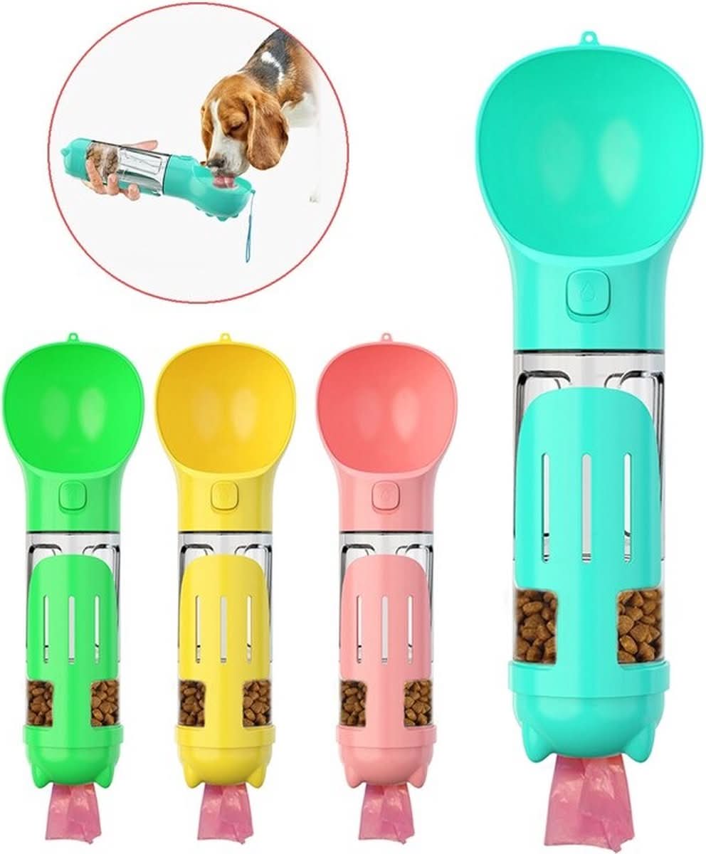 Maliben | Snackbuddy Pro – 2-in-1 Water & Food Bottle with Poop Bag Holder