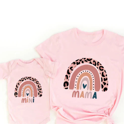 Maliben | Mama & Daughter - MatchIng T-Shirt & Romper in Rainbow Design