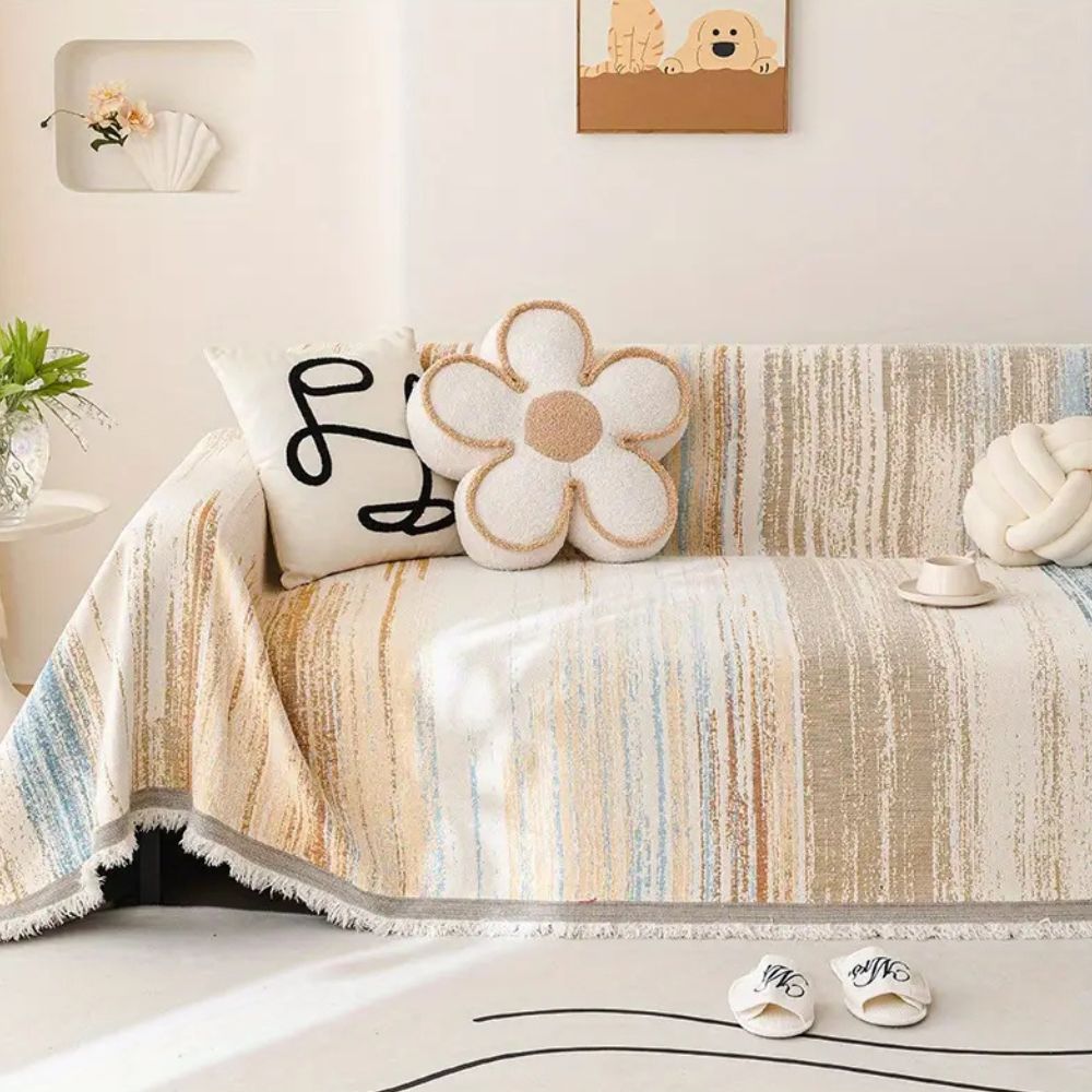 Maliben | Serene Stripes Sofa Cover