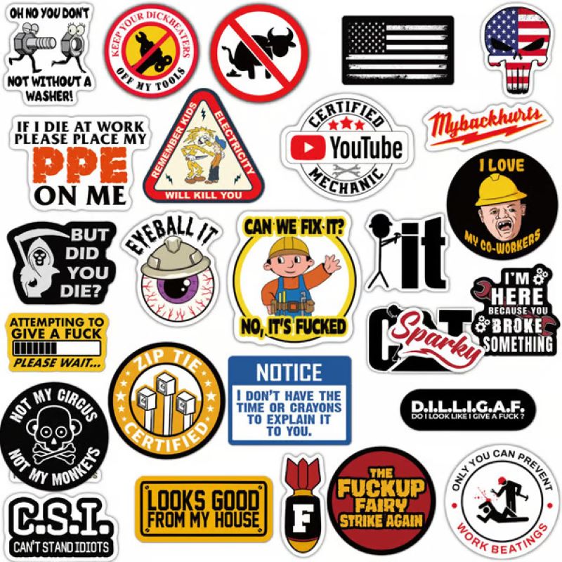Maliben | 150 Pcs blue collar funny stickers‍️