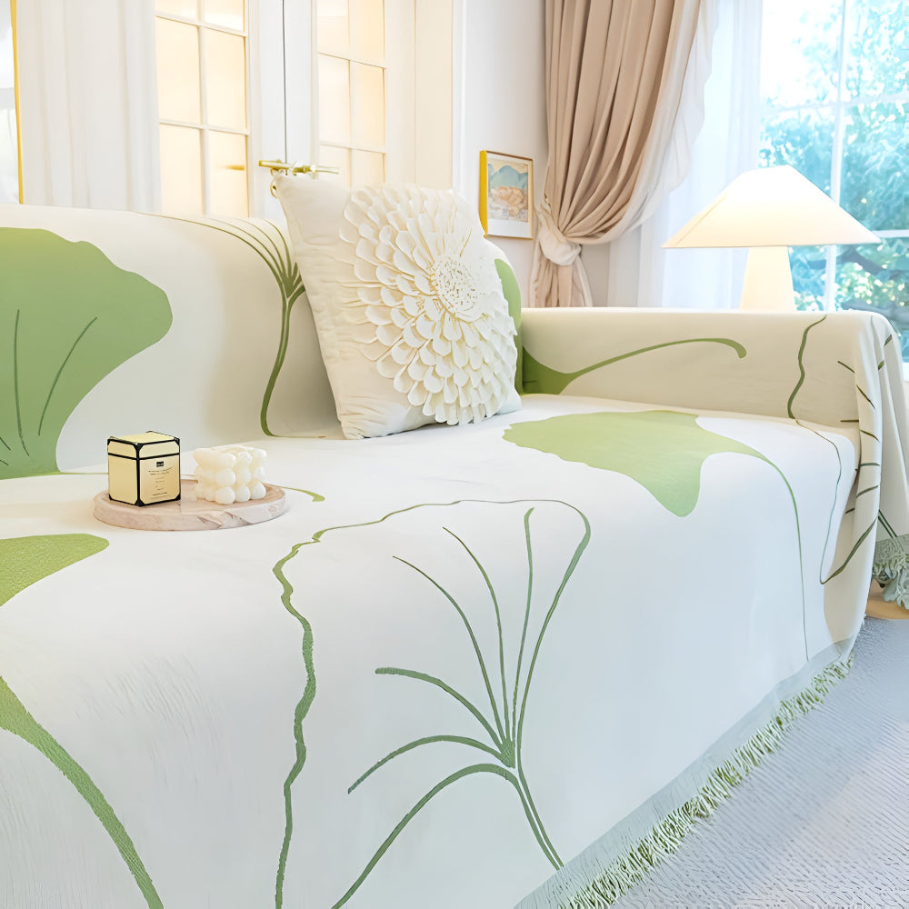 Maliben | Pastoral Style Ginkgo Leaf Sofa Cover