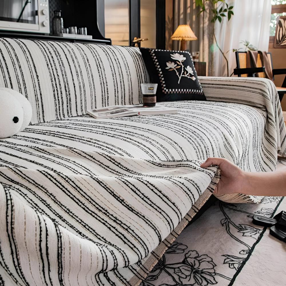 Maliben | Regal Stripes Chenille Sofa Cover