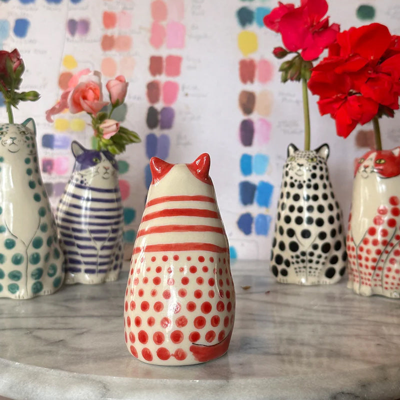 Maliben | Polka Dot Cat Vase