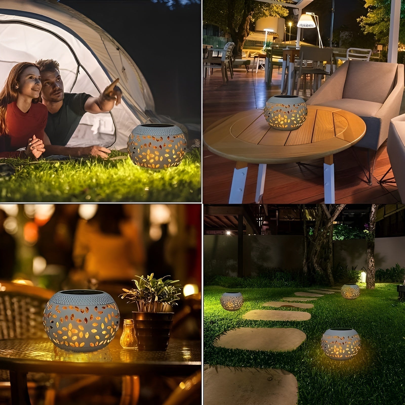 Maliben | Elegant Solar Garden Light With Dots - Atmospheric Outdoor Lighting