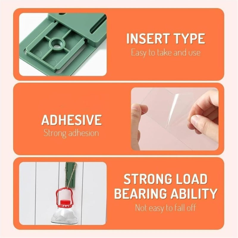 Maliben | Adhesive Power Strip Mounts | No-Drill Wall & Desk Organizer With Slide Rail