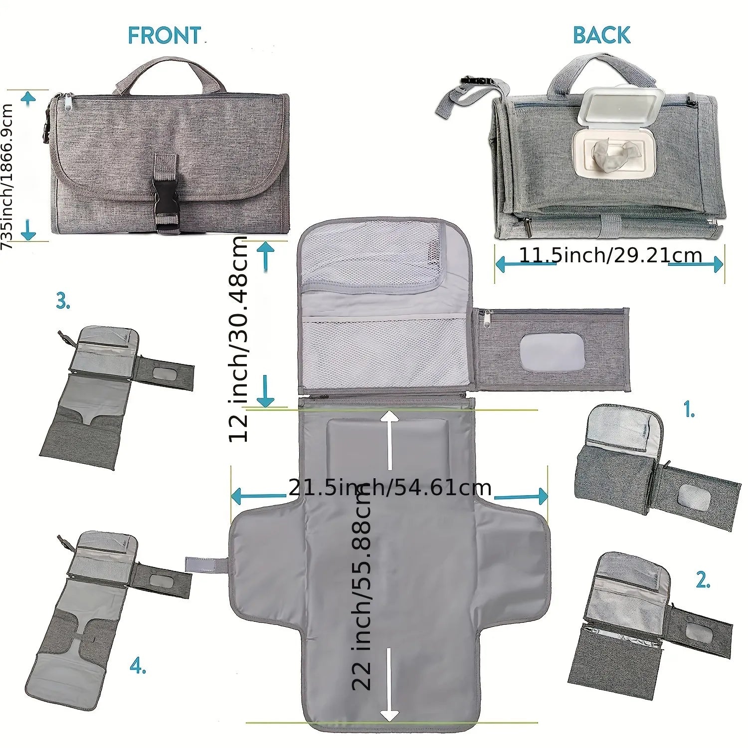 Maliben | Changing Pad For On The Go – Foldable Baby Changing Mat With Pockets