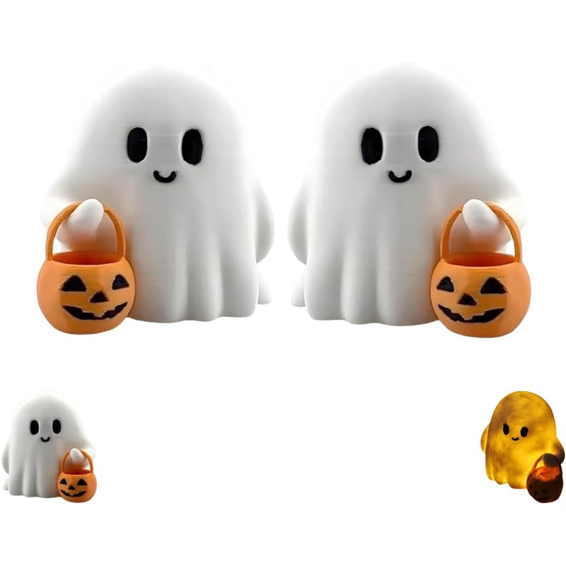 Maliben | Mini Halloween Ghost Night Light – Squishy Led Pumpkin Buddy