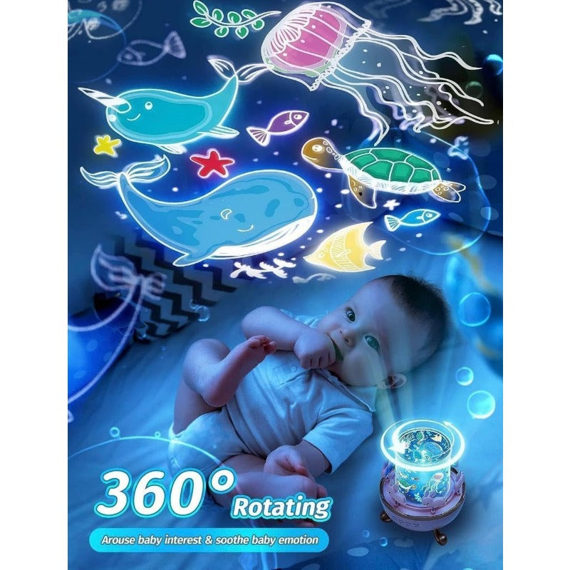 Maliben | Frostwave | Children 360° Rotating Rabbit Night Lamp Projector