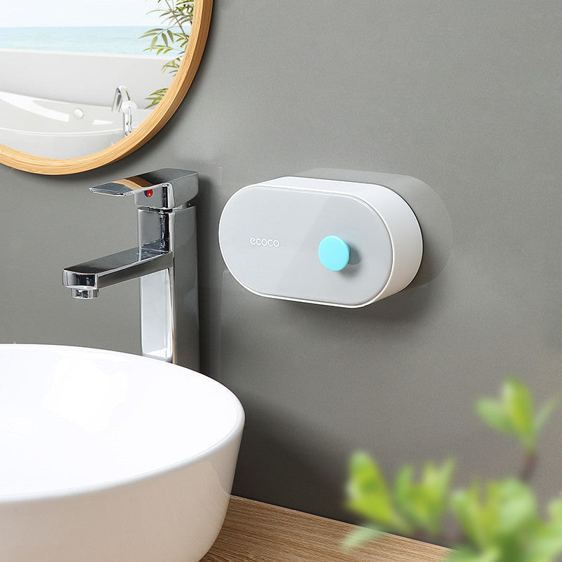 Maliben | Hole-Free Wall-Mounted Drainage Flip-Top Soap Box