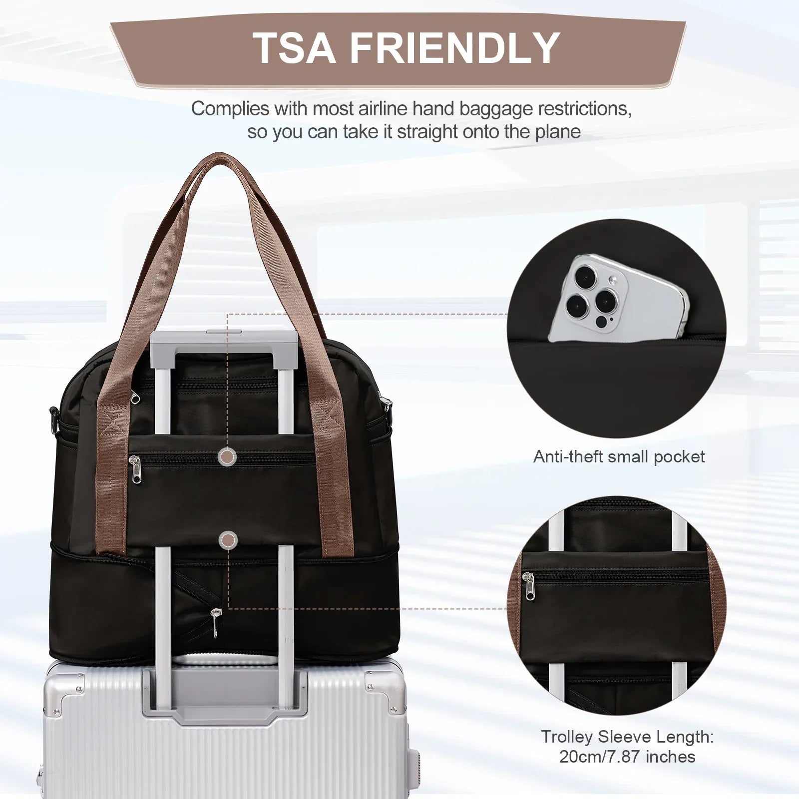 Maliben | Travel Bag "Skyvora" | Maximum Size For Hand Luggage | Light & Versatile | 40x20x25 Cm & 45x36x20 Cm