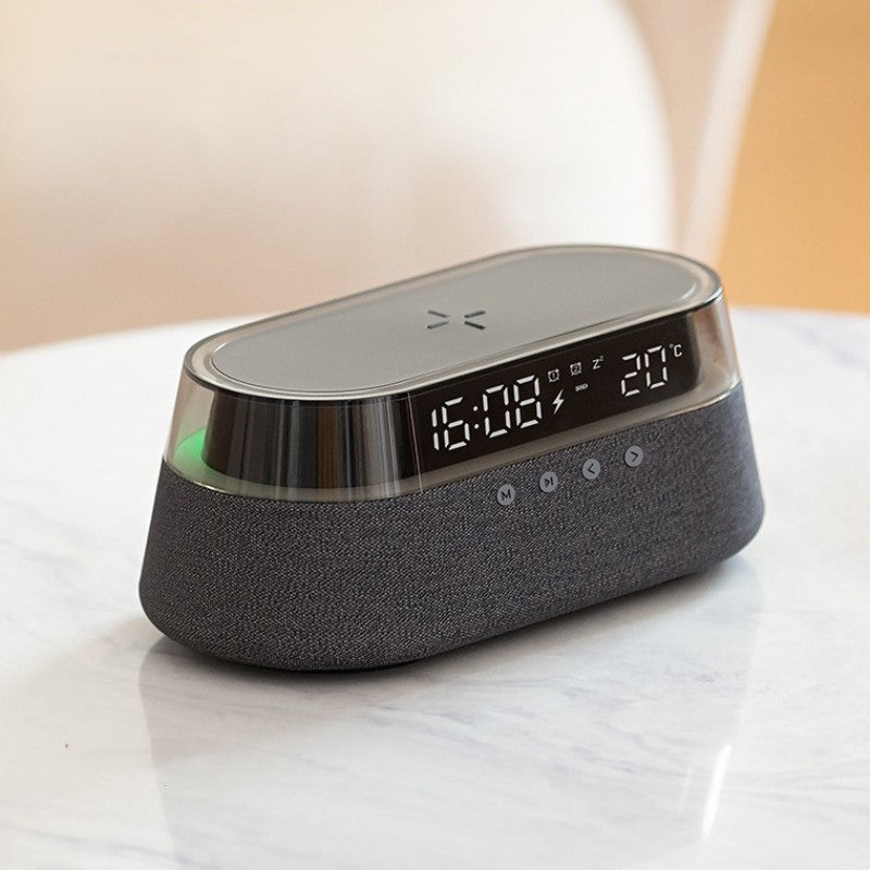 Maliben | Night Light Wireless Charging Alarm Clock Retro Bluetooth Speaker