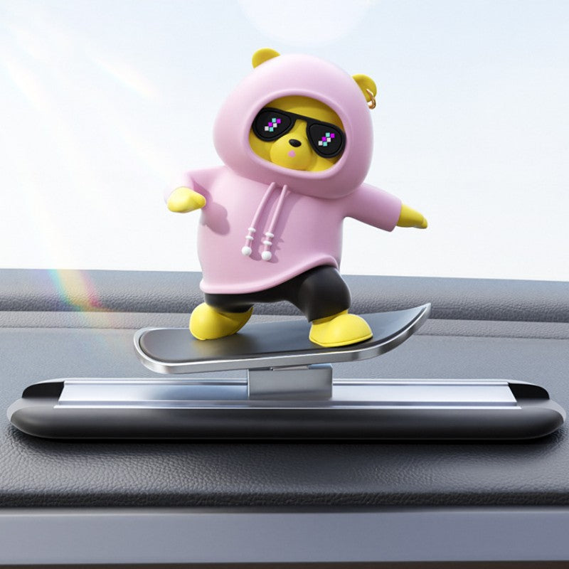 Maliben | Car-Mounted Cartoon Skateboarding Bear Sliding Ornament