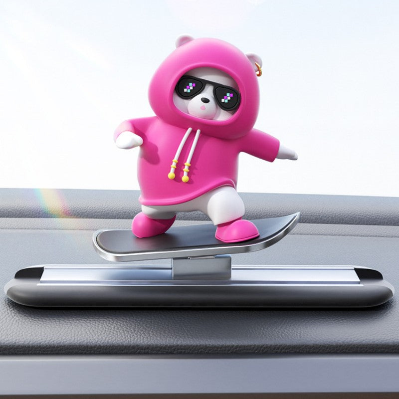 Maliben | Car-Mounted Cartoon Skateboarding Bear Sliding Ornament