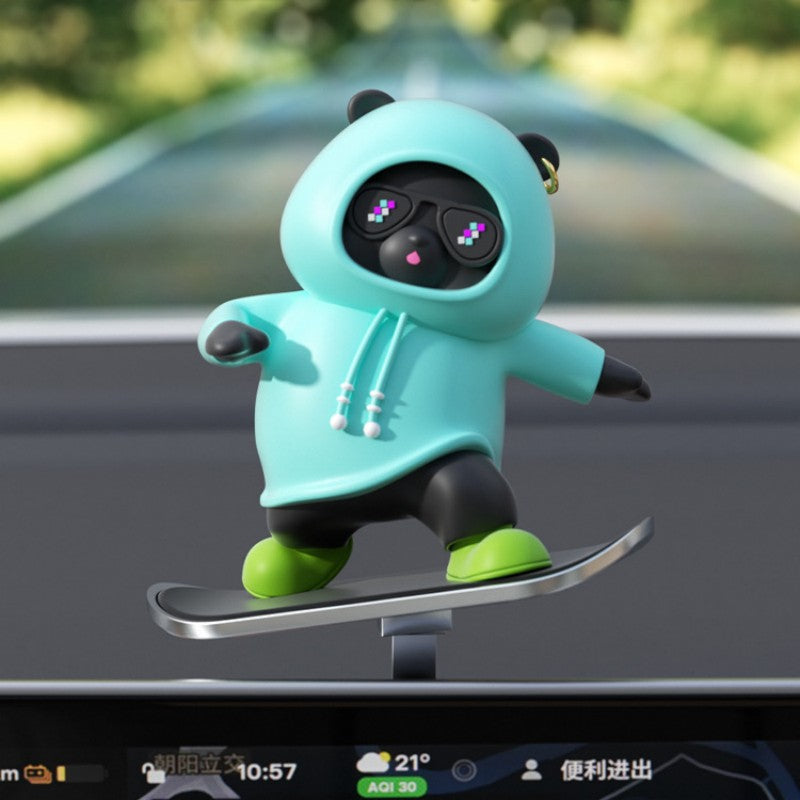 Maliben | Car-Mounted Cartoon Skateboarding Bear Sliding Ornament