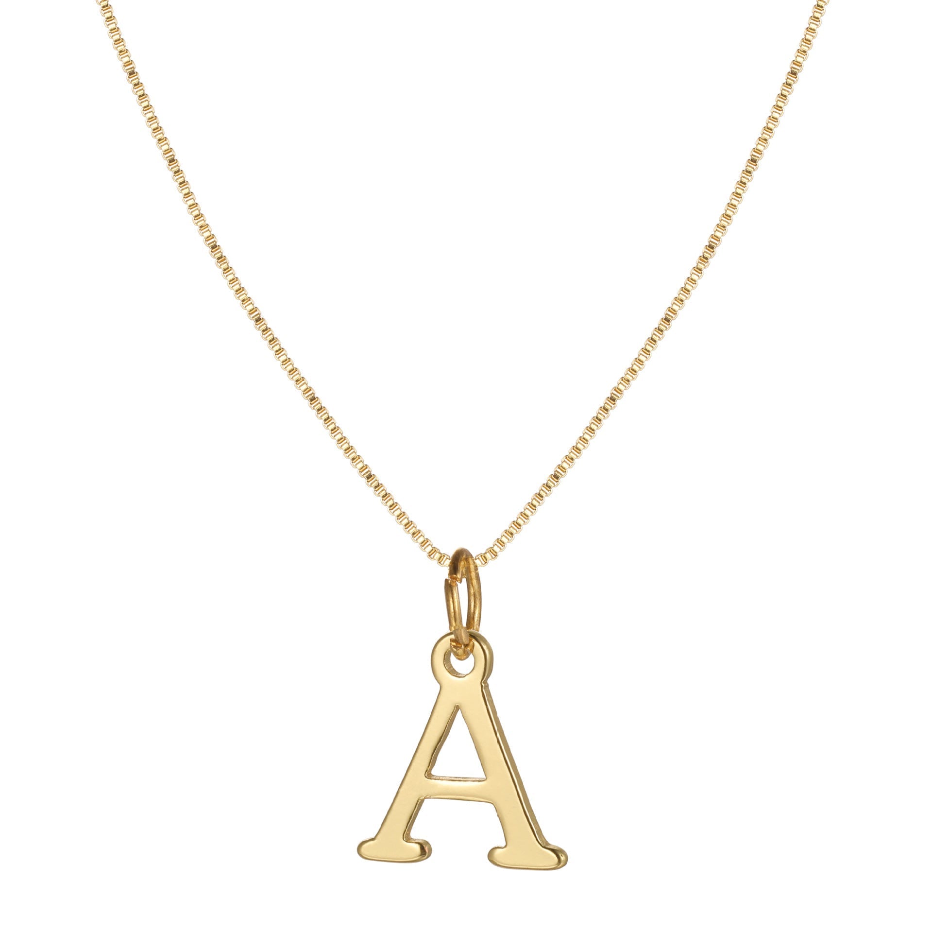 Maliben | 14k Minimal Serif Initial Necklace