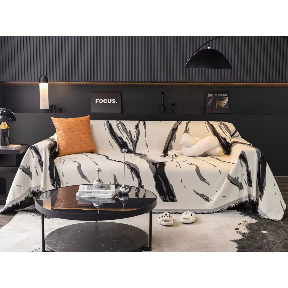 Maliben | Abstract Brushstroke Chenille Sofa Cover