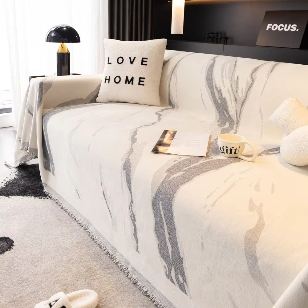Maliben | Abstract Brushstroke Chenille Sofa Cover