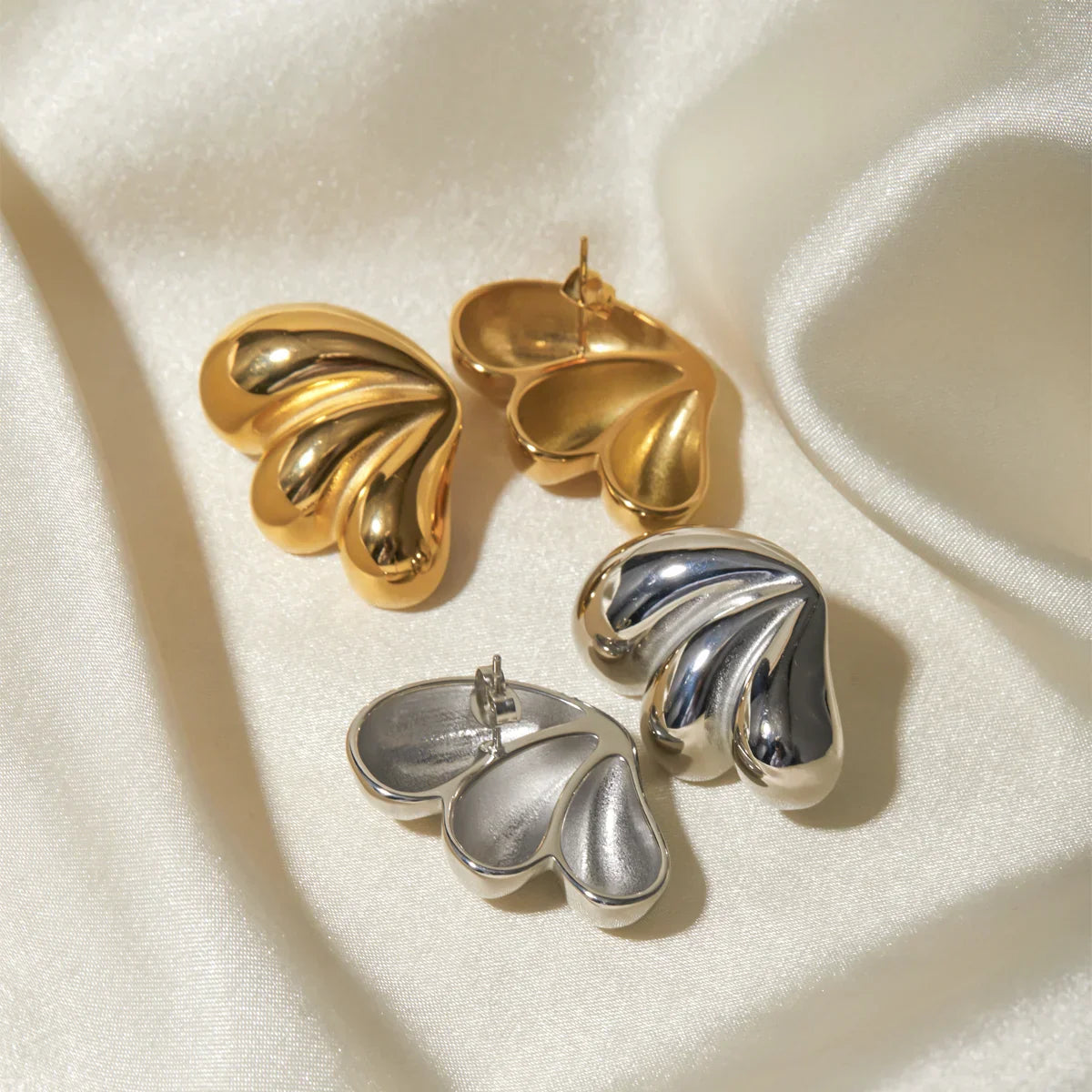 Maliben | Elegant Three Petal Symmetrical Earrings