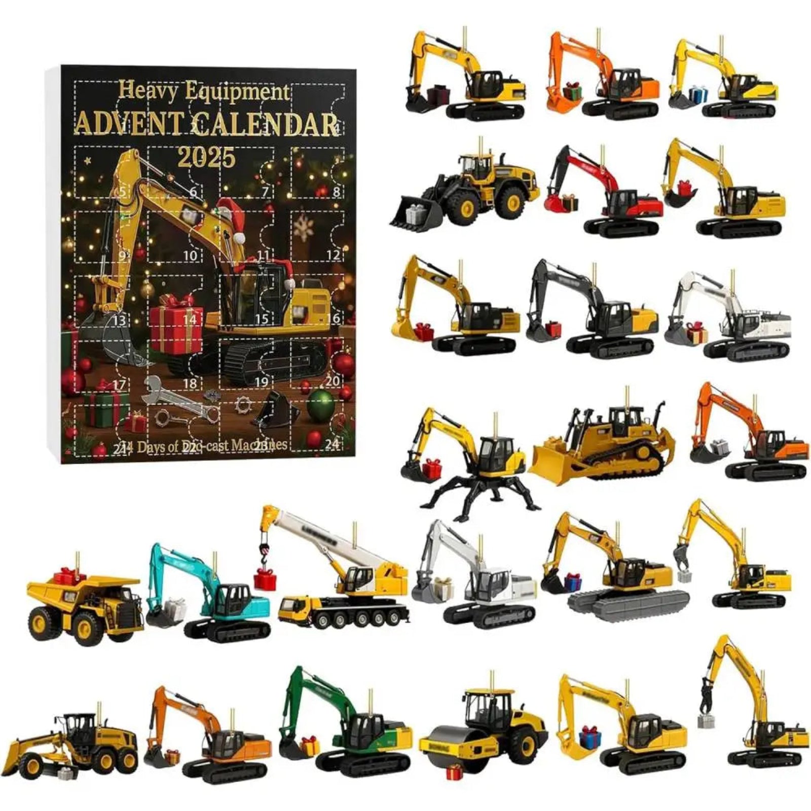 Maliben | Advent Calendar For Children | Ornaments In The Shape Of Construction Vehicles