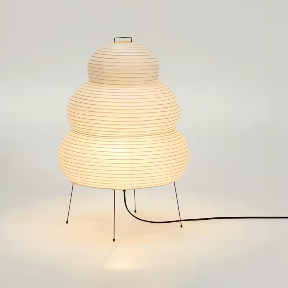 Maliben Zen Floor Lamp – Japanese Wabi-Sabi Style with 3-Mode Dimmable LED Light