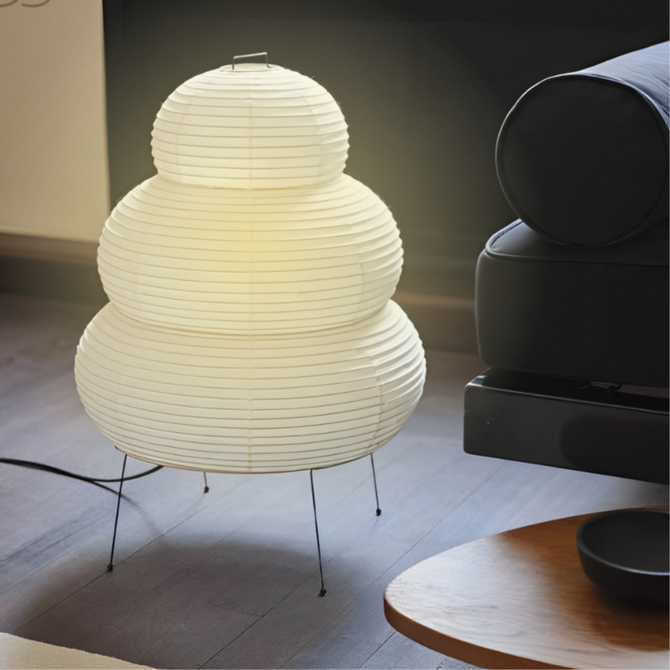 Maliben Zen Floor Lamp – Japanese Wabi-Sabi Style with 3-Mode Dimmable LED Light