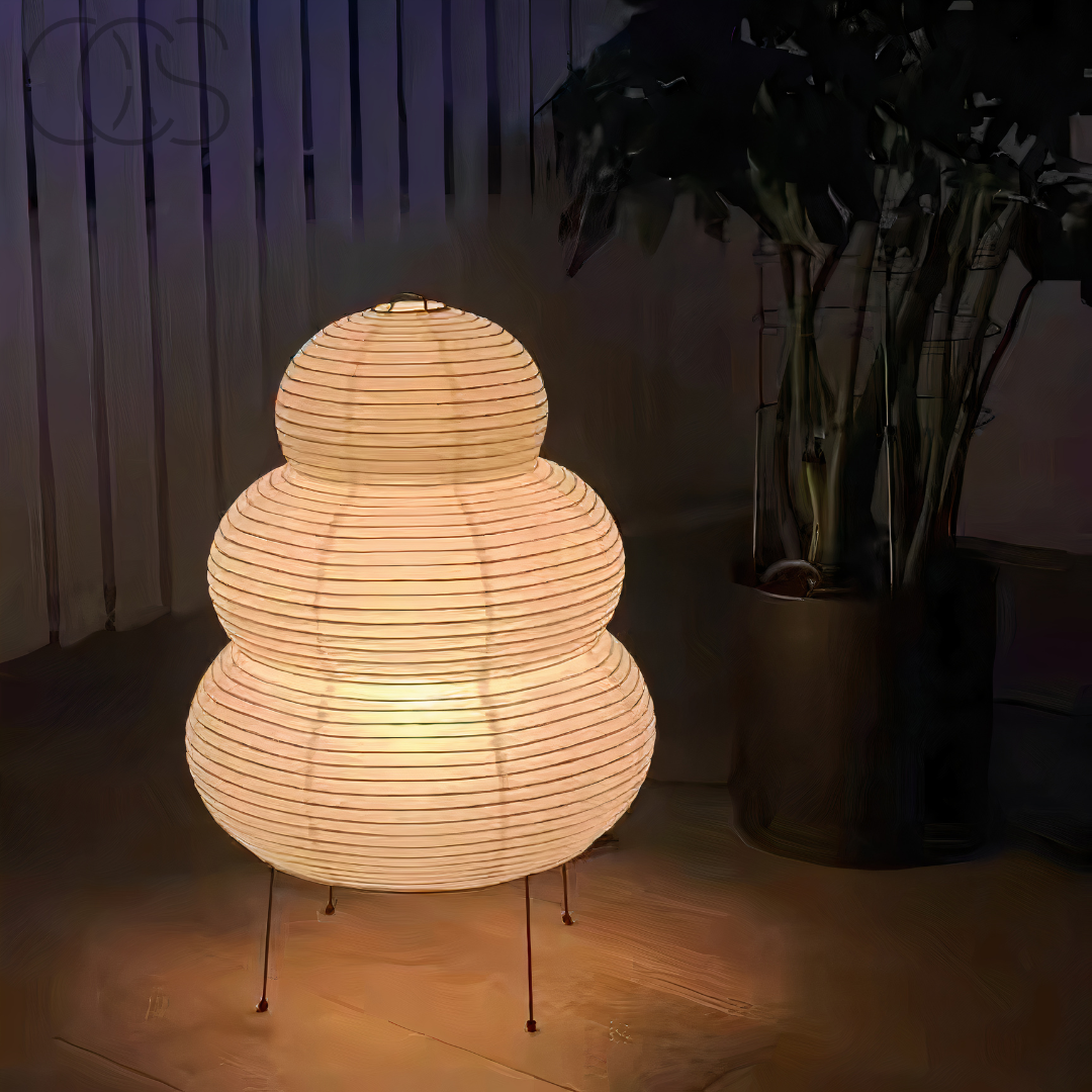 Maliben Zen Floor Lamp – Japanese Wabi-Sabi Style with 3-Mode Dimmable LED Light