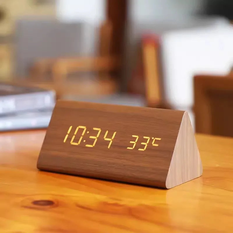 Maliben | Charms | Digital Wooden Alarm Clock | Including Temperature Display