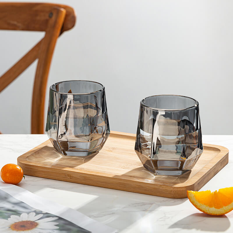 Maliben | Amber hexagonal Glass Cups