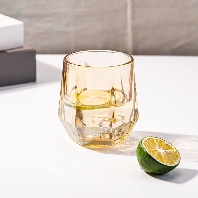 Maliben | Amber hexagonal Glass Cups