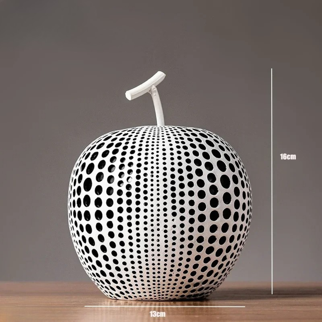 Maliben | Monoapple Decorative Figurine – Black & White Polka Dot Apple