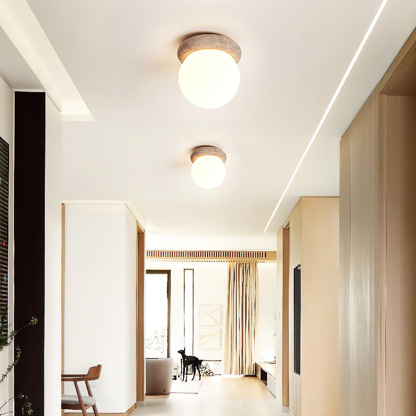 Maliben | Travertine Led Ceiling Lamp