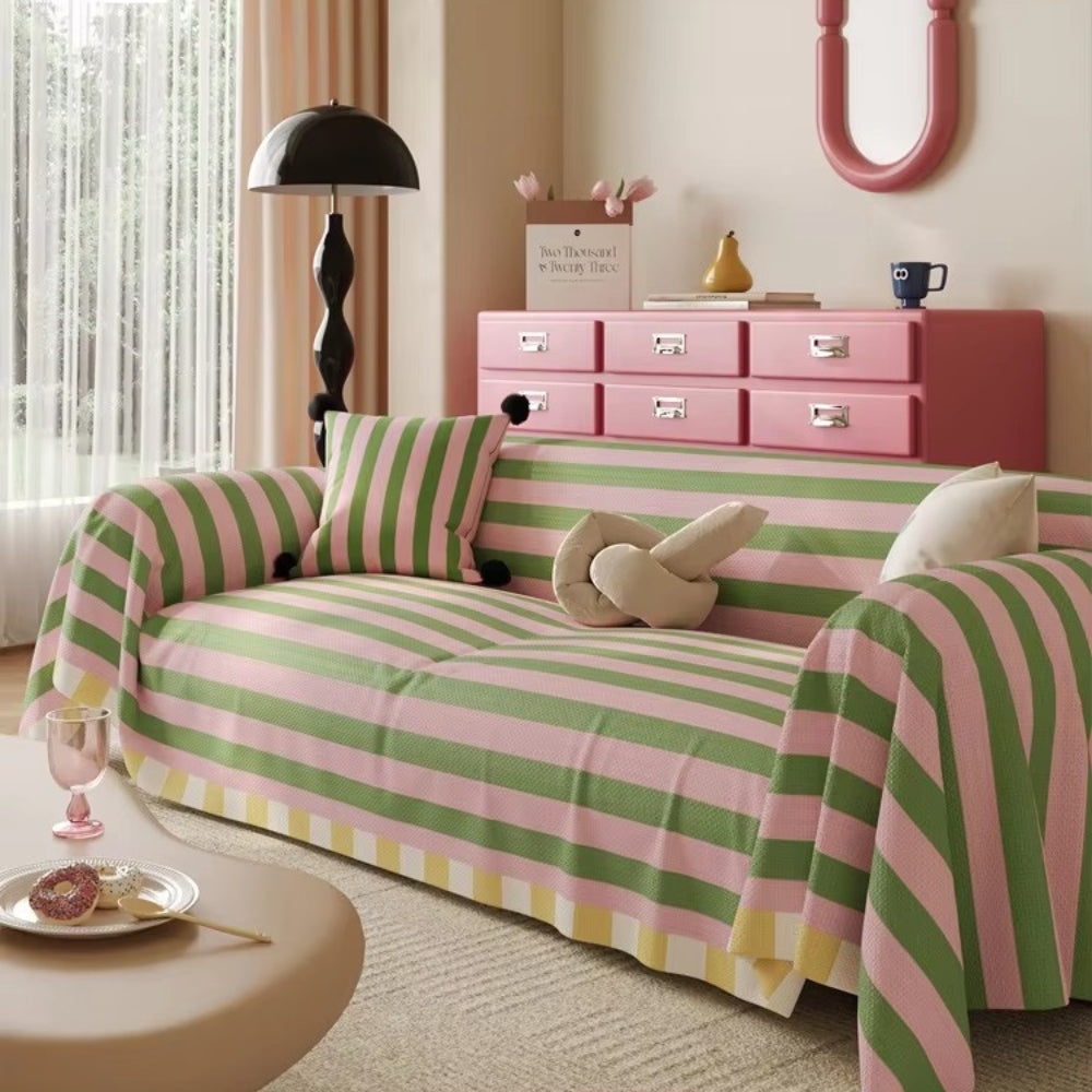 Maliben | Atelier Pastel Striped Sofa Cover