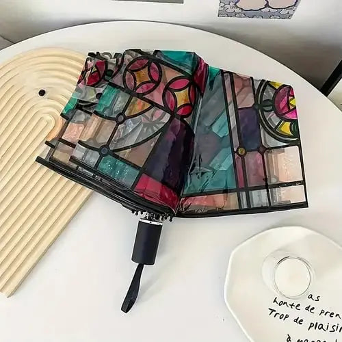 Maliben | Automatic Umbrella – Vintage Design With Stained Glass And Wind Predection