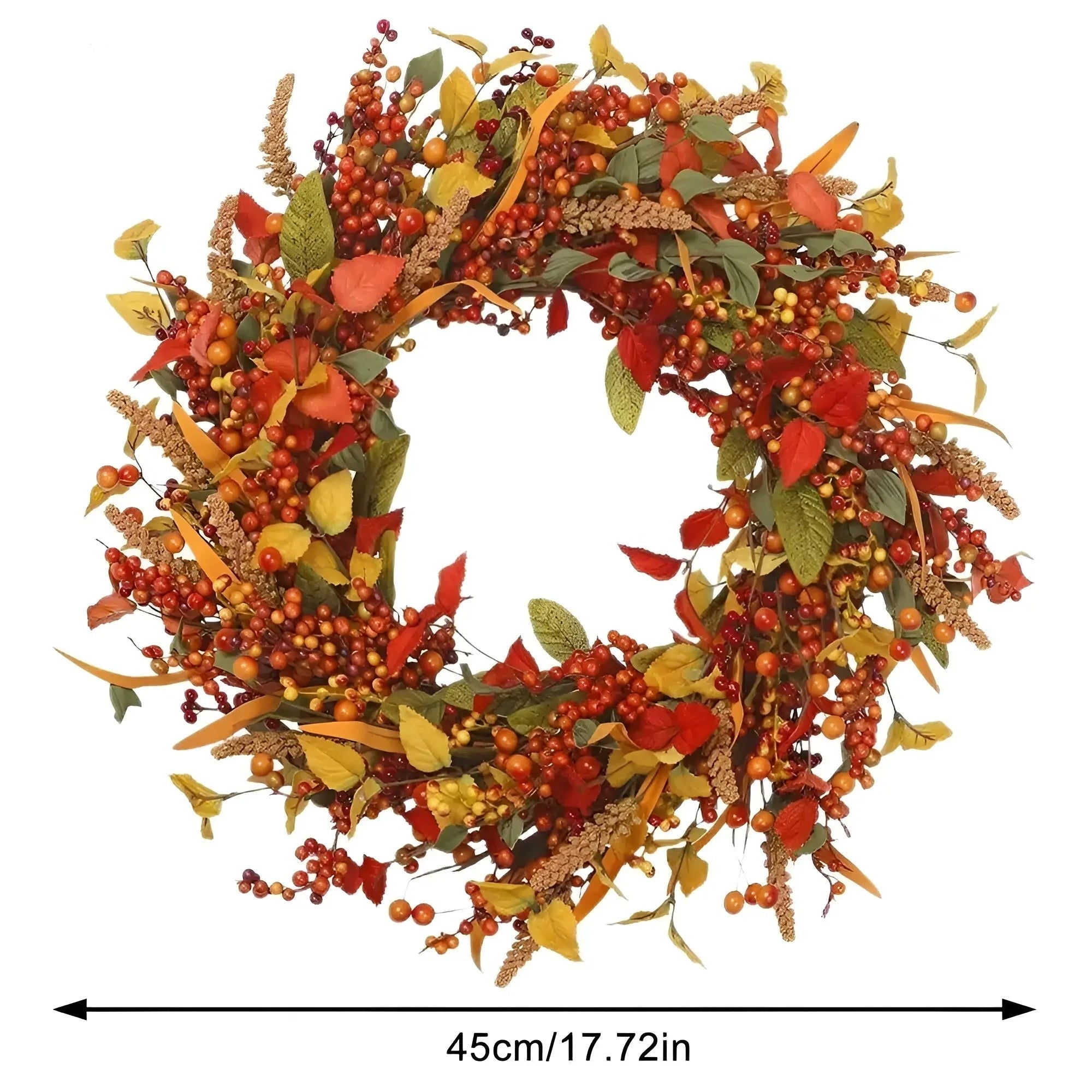 Maliben | Autumn Rattan Door Wreath - Amberleaf