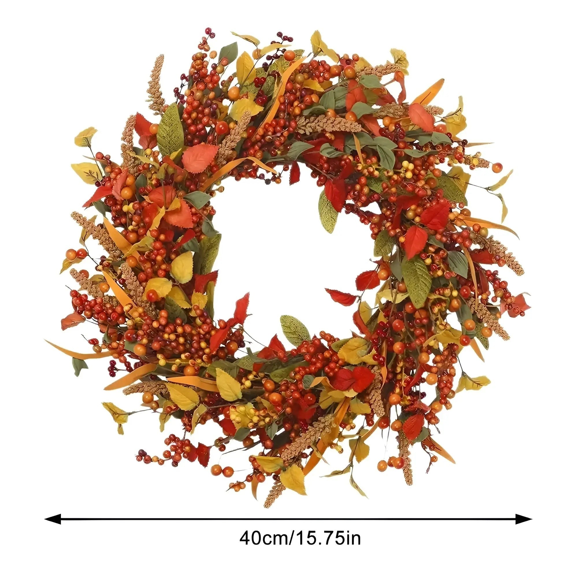 Maliben | Autumn Rattan Door Wreath - Amberleaf