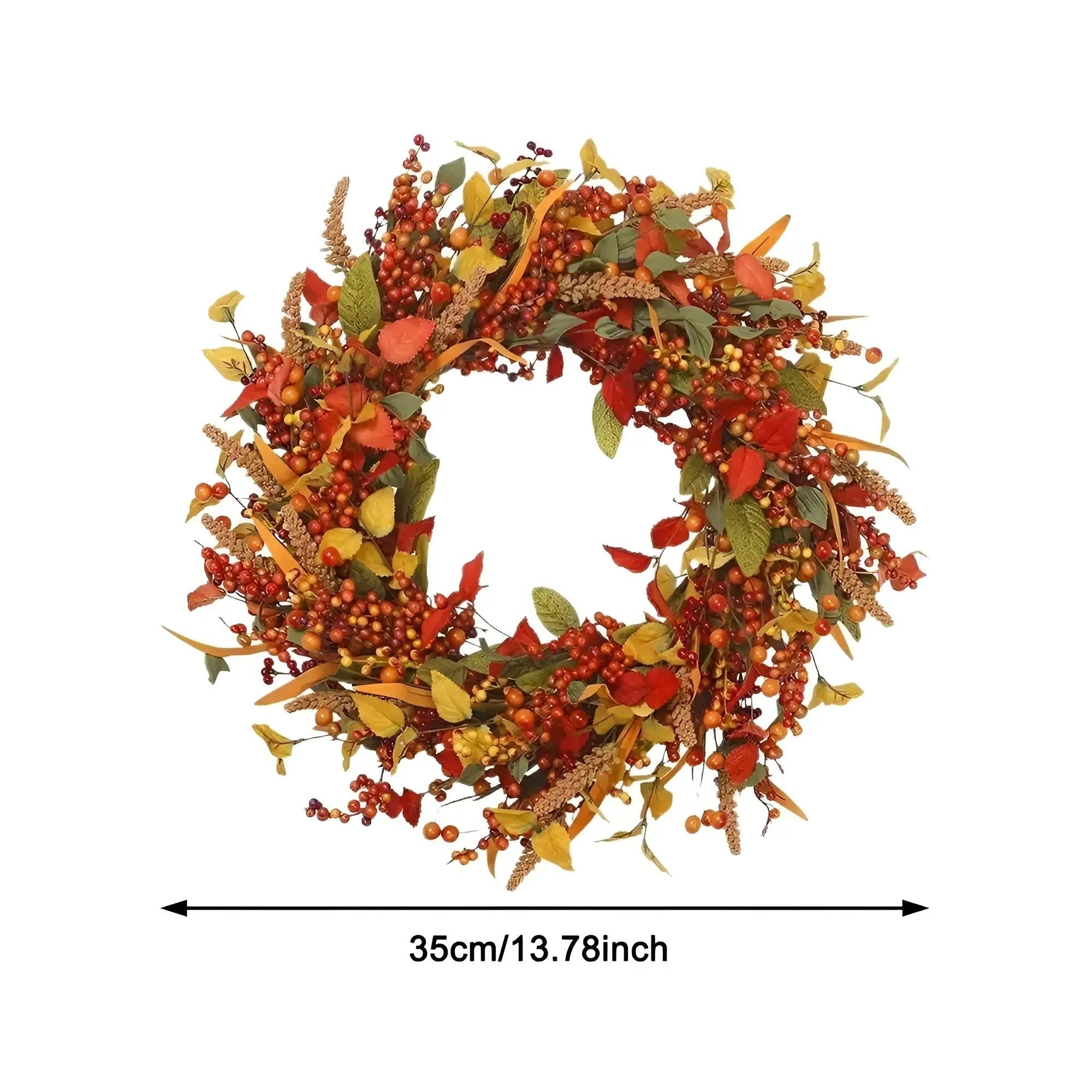 Maliben | Autumn Rattan Door Wreath - Amberleaf