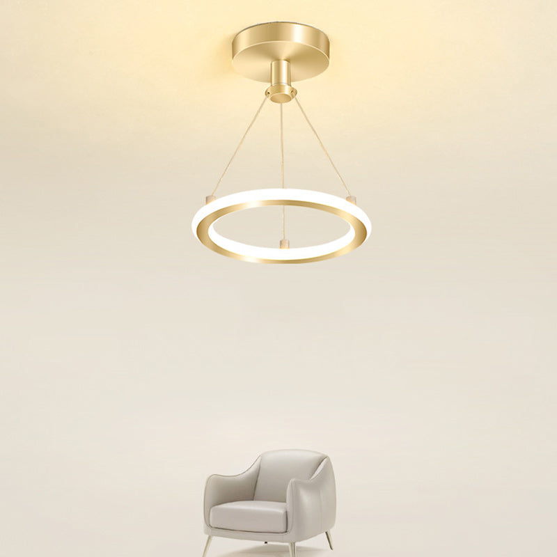 Maliben | Contemporary Nordic Round Metal Silica Led Semi-Flush Mount Ceiling Light For Corridor