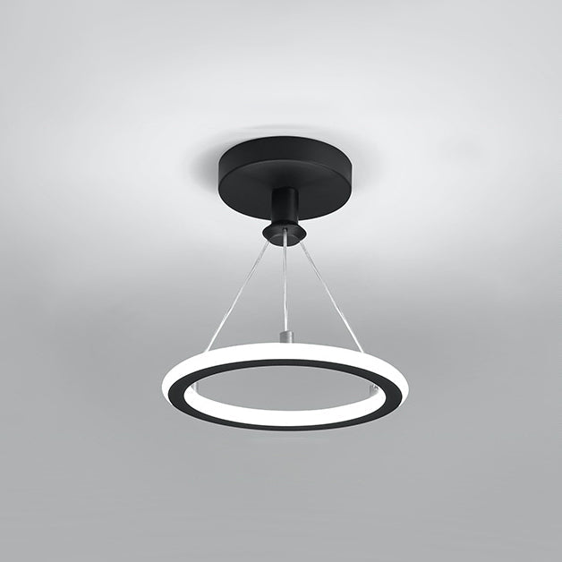 Maliben | Contemporary Nordic Round Metal Silica Led Semi-Flush Mount Ceiling Light For Corridor