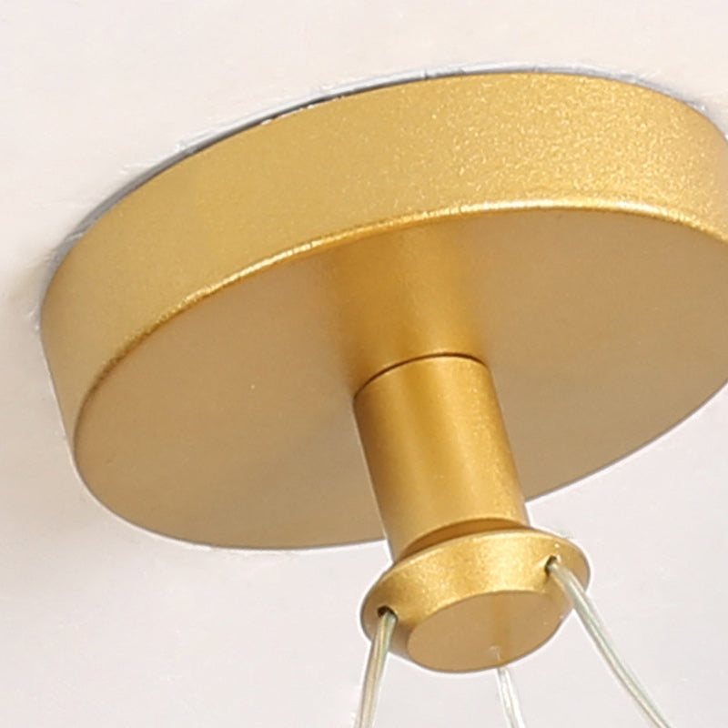 Maliben | Contemporary Nordic Round Metal Silica Led Semi-Flush Mount Ceiling Light For Corridor